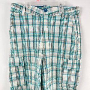 Roadblock Short Mens Size S 28 Green Gray Cotton Polyester